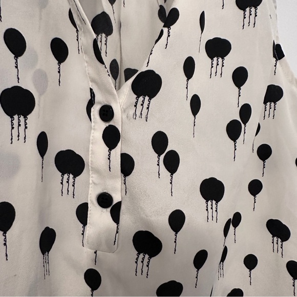 Anthropologie Maeve Black White Balloon Print Sleeveless Blouse Size XS Women’s - Picture 5 of 10